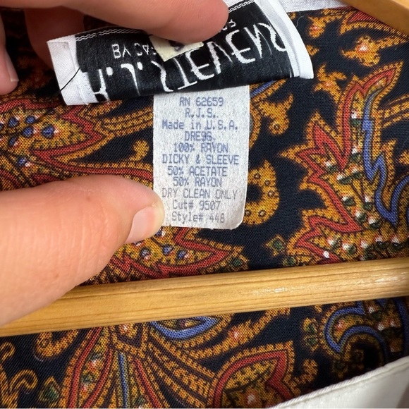 R.J Stevens Vintage Paisley Patterned Brown Midi Dress Size 8 - Picture 9 of 10